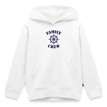 Équipage familial (Gouvernail / Équipage de navire / Marine) - Sweat Premium à capuche enfant bio - blanc - Devant - AI Model Kid Female (0cm)