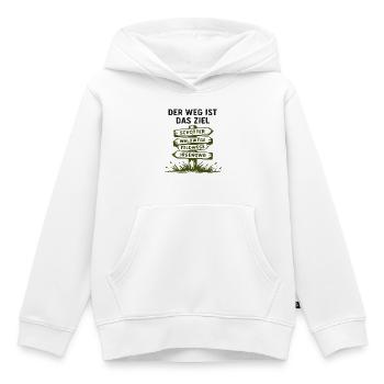Wegweiser der Wege – Wald und Feld - Kinder Premium Organic Hoodie - Weiß - Vorne - AI Model Kid Female (0cm)