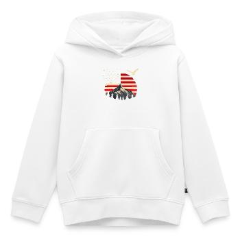 Hiking Patriotic Mountain Trail Backpacking Americ - Kids Premium Organic Hoodie - white - Front - AI Model Kid Female (0cm)