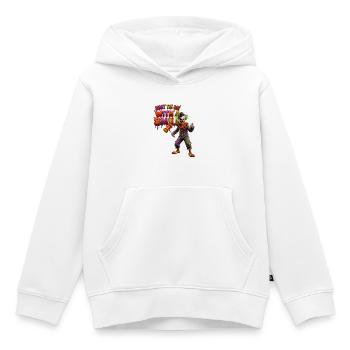 Sourire de clown, t-shirt texte dégoulinant - Sweat Premium à capuche enfant bio - blanc - Devant - AI Model Kid Female (0cm)