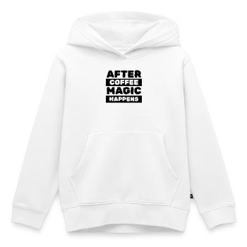Après la magie du café - Sweat Premium à capuche enfant bio - blanc - Devant - AI Model Kid Female (0cm)