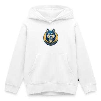 Husky Dog Kawaii Maskottchen Cartoon Clipart Logo Abzeichen - Kinder Premium Organic Hoodie - Weiß - Vorne - AI Model Kid Female (0cm)
