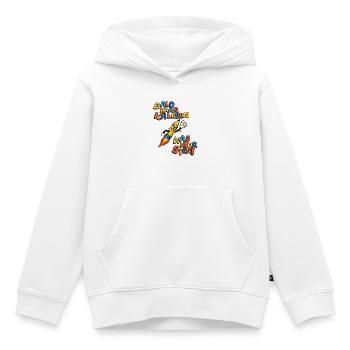 Einschulungs Shirt – Bald kann ich lesen - Kinder Premium Organic Hoodie - Weiß - Vorne - AI Model Kid Female (0cm)