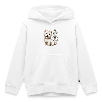 Westie Bestie Design du mignon West Highland Terrier - Sweat Premium à capuche enfant bio - blanc - Devant - AI Model Kid Female (0cm)
