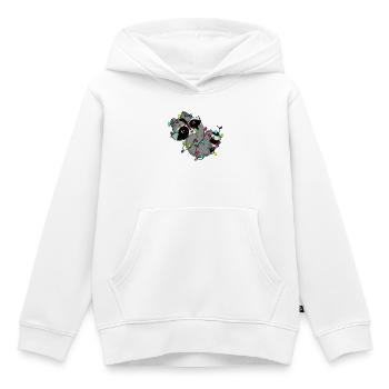 Snuggles der Waschbär und die Lichterkette - Kinder Premium Organic Hoodie - Weiß - Vorne - AI Model Kid Female (0cm)