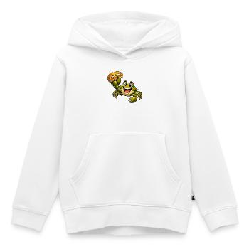 Krebs hat ein Fischbrötchen - Kinder Premium Organic Hoodie - Weiß - Vorne - AI Model Kid Female (0cm)