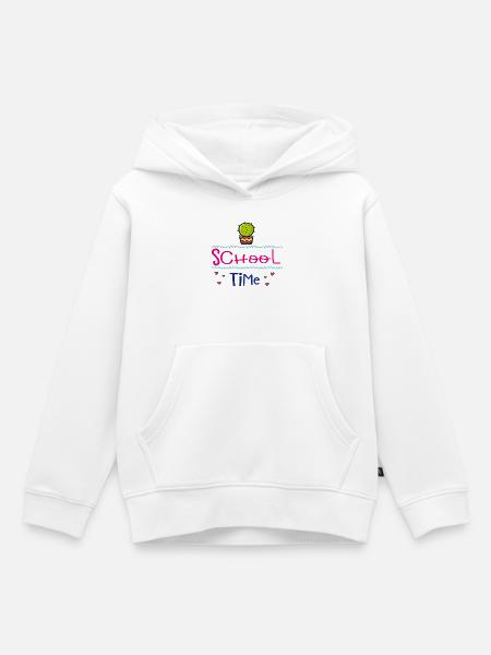 School Time - Kinder Premium Organic Hoodie - Weiß
