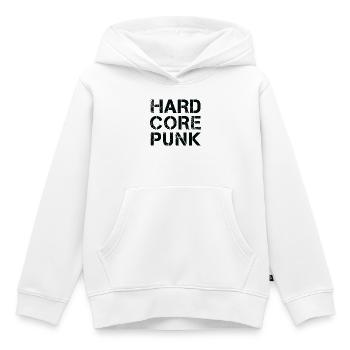 Hardcore Punk Distressed Typography - Kids Premium Organic Hoodie - white - Front - AI Model Kid Female (0cm)