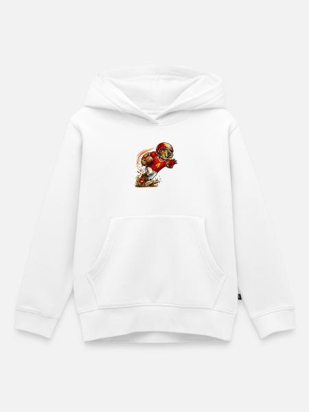 Süßes Capybara spielt American Football - Kinder Premium Organic Hoodie - Weiß