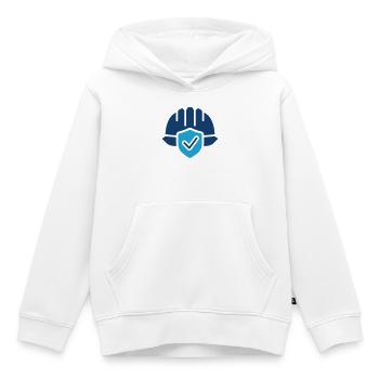 Sicherheitshelm mit Schildschutzsymbol - Kinder Premium Organic Hoodie - Weiß - Vorne - AI Model Kid Female (0cm)