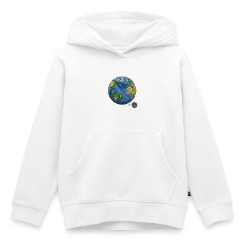 Unsere kleine Welt – Erde und Mond - Kinder Premium Organic Hoodie - Weiß - Vorne - AI Model Kid Female (0cm)