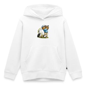 Süßes Capybara beim Golf - Kinder Premium Organic Hoodie - Weiß - Vorne - AI Model Kid Female (0cm)