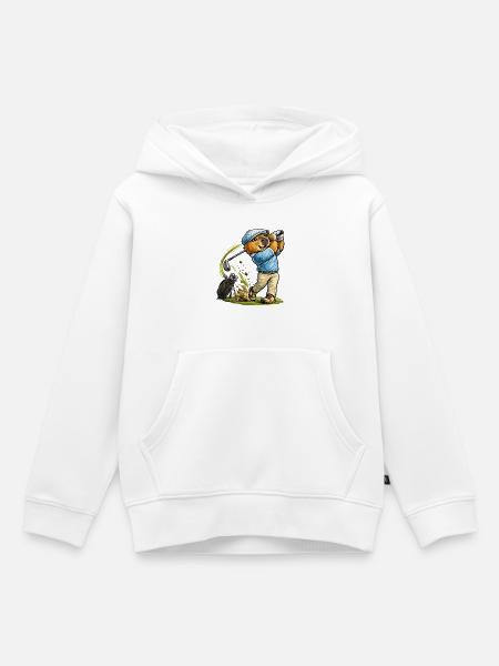 Süßes Capybara beim Golf - Kinder Premium Organic Hoodie - Weiß