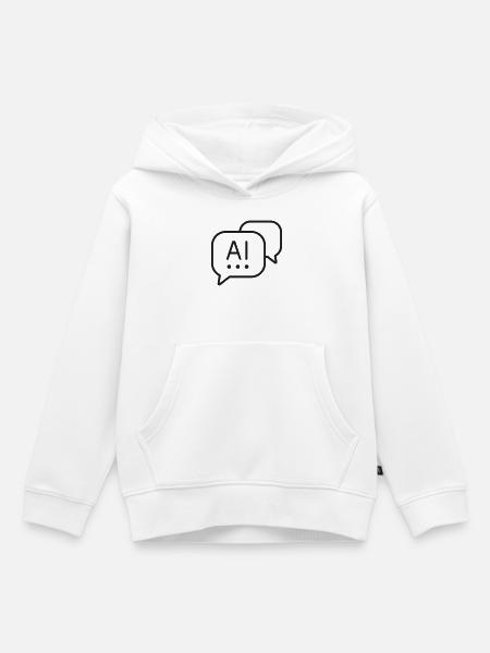 KI-Gesprächszeilen-Symbol - Kinder Premium Organic Hoodie - Weiß