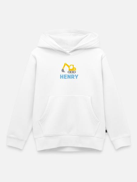 Bagger Henry gelb - Kinder Premium Organic Hoodie - Weiß