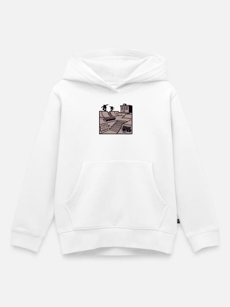 Skatepark Rampe Illustration - Kinder Premium Organic Hoodie - Weiß