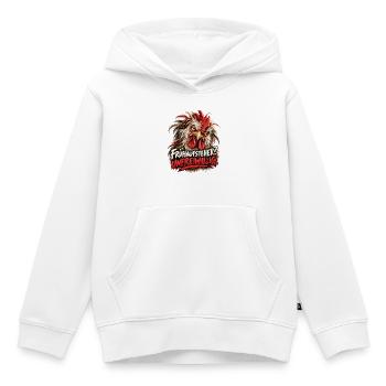 Frühaufsteher Unfreiwillig - Genervter Hahn - Kinder Premium Organic Hoodie - Weiß - Vorne - AI Model Kid Female (0cm)