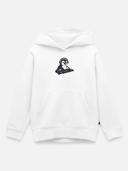 Pinguin DJ Musik Techno Party Comic - Kinder Premium Organic Hoodie - Weiß