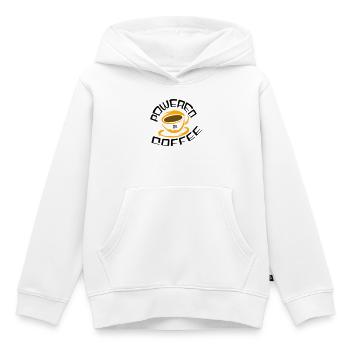 Powered by Coffee - Kinder Premium Organic Hoodie - Weiß - Vorne - AI Model Kid Female (0cm)
