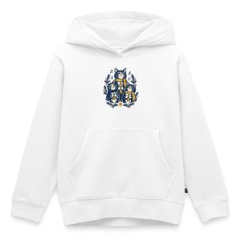 Weihnachtskatzen Singen Chor Katzenliebhaber Stern - Kinder Premium Organic Hoodie - Weiß - Vorne - AI Model Kid Female (0cm)