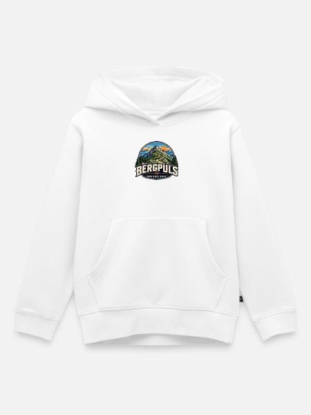Bergpuls – Oben wird es ruhig - Kinder Premium Organic Hoodie - Weiß