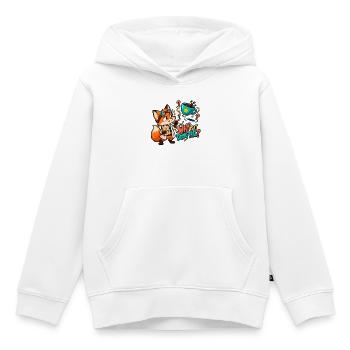 Warum macht er das? - Kinder Premium Organic Hoodie - Weiß - Vorne - AI Model Kid Female (0cm)