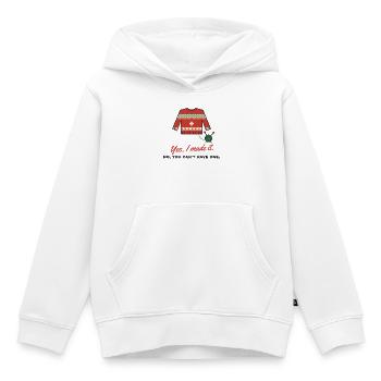 Ja, ich habe ihn zum nordischen Pullover gemacht - Kinder Premium Organic Hoodie - Weiß - Vorne - AI Model Kid Female (0cm)