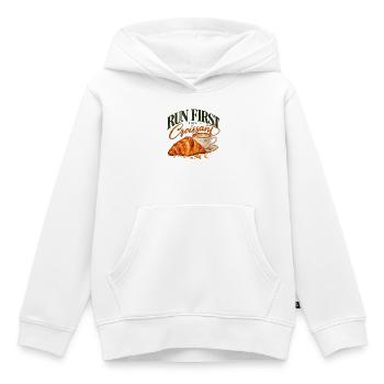 Zuerst laufen, später Croissant – Running & Coffee Club - Kinder Premium Organic Hoodie - Weiß - Vorne - AI Model Kid Female (0cm)