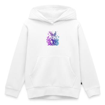 Winterhirsche mit Farbverlauf und Ornamenten - Kinder Premium Organic Hoodie - Weiß - Vorne - AI Model Kid Female (0cm)