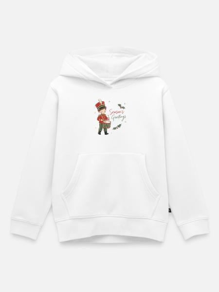 Aquarell Kleiner Trommlerjunge - Kinder Premium Organic Hoodie - Weiß