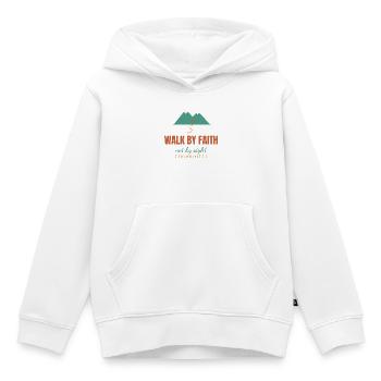 Walk By Faith Not By Sight – 2 Corinthians 5:7 - Kinder Premium Organic Hoodie - Weiß - Vorne - AI Model Kid Female (0cm)