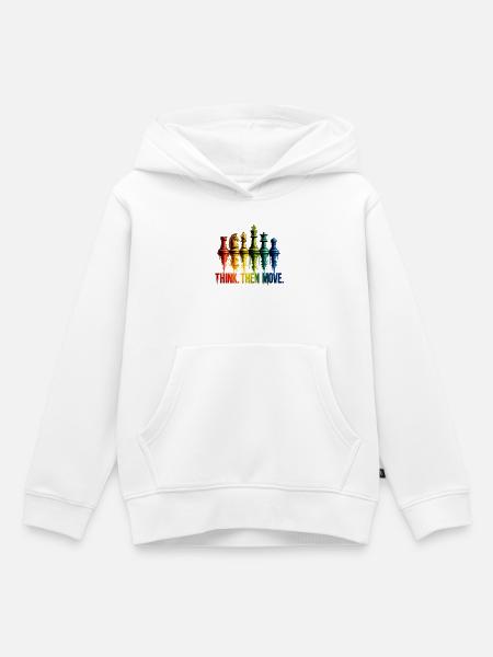 Schach Denken dann ziehen - Kinder Premium Organic Hoodie - Weiß