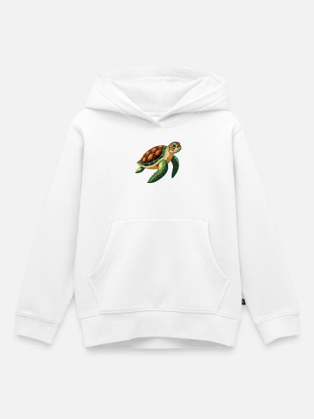 Meeresschildkröte - Kinder Premium Organic Hoodie - Weiß