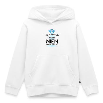 Wien - Kinder Premium Organic Hoodie - Weiß - Vorne - AI Model Kid Female (0cm)