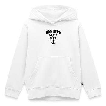 Hamburg Koordinaten - Kinder Premium Organic Hoodie - Weiß - Vorne - AI Model Kid Female (0cm)