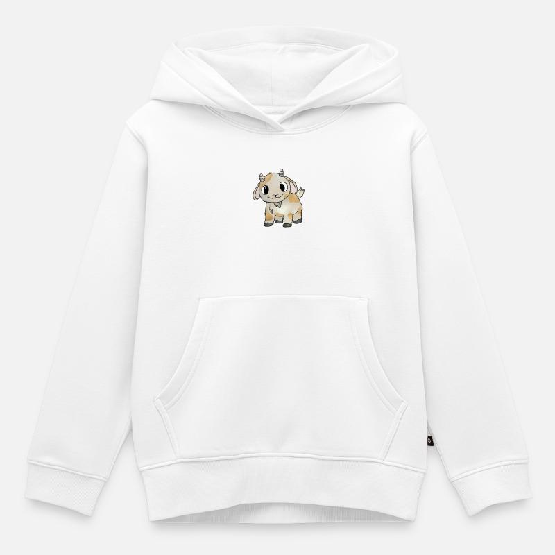 petite chèvre - Sweat Premium à capuche enfant bio - blanc