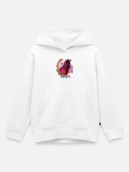 Rosa Einhorn - Kinder Premium Organic Hoodie - Weiß