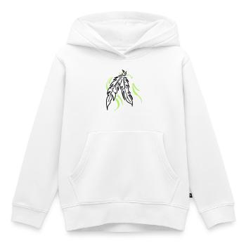Liés ensemble – Plumes spirituelles - Sweat Premium à capuche enfant bio - blanc - Devant - AI Model Kid Female (0cm)