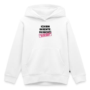 Ich bin in Rente Du nicht - Kinder Premium Organic Hoodie - Weiß - Vorne - AI Model Kid Female (0cm)