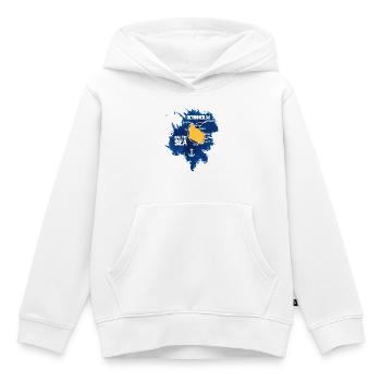 Bornholm Mer Baltique - Sweat Premium à capuche enfant bio - blanc - Devant - AI Model Kid Female (0cm)