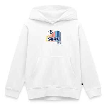 Surf Code - Sweat Premium à capuche enfant bio - blanc - Devant - AI Model Kid Female (0cm)