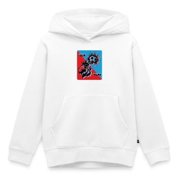 Football Fan - Sweat Premium à capuche enfant bio - blanc - Devant - AI Model Kid Female (0cm)