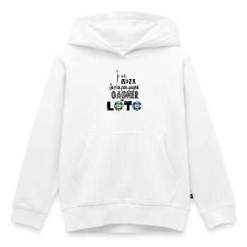 LOTO - Sweat Premium à capuche enfant bio - blanc - Devant - AI Model Kid Female (0cm)