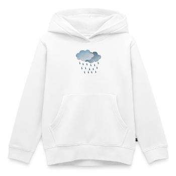 Symbole météo pluie-nuages - Sweat Premium à capuche enfant bio - blanc - Devant - AI Model Kid Female (0cm)