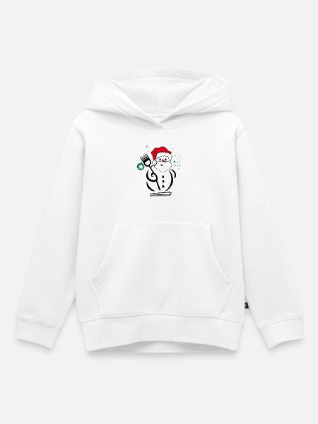 Schneemann, Weihnachtsmann - Kinder Premium Organic Hoodie - Weiß