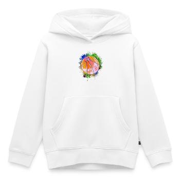 Basketball Rétro - Basketballer Bunt - B-Ball - Sweat Premium à capuche enfant bio - blanc - Devant - AI Model Kid Female (0cm)