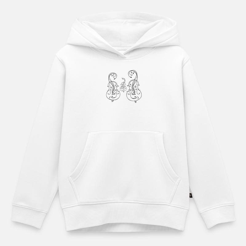 Famille de violoncelles - Sweat Premium à capuche enfant bio - blanc
