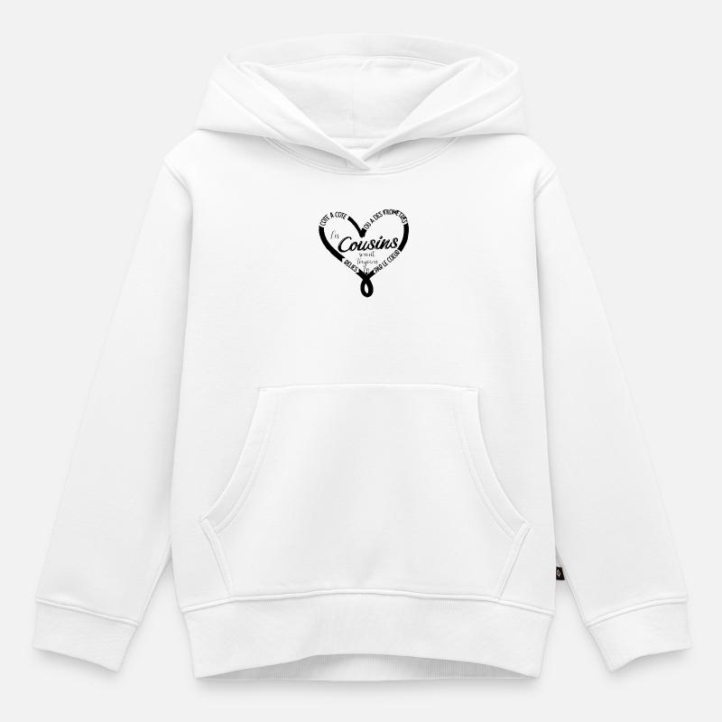 Les Cousins - Sweat Premium à capuche enfant bio - blanc