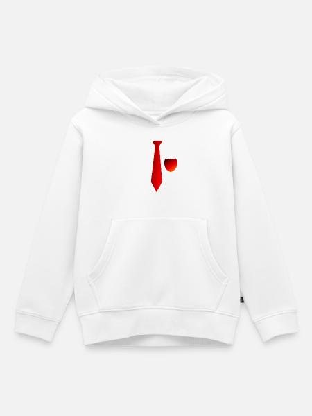 Gefälschte Krawatte - Kinder Premium Organic Hoodie - Weiß