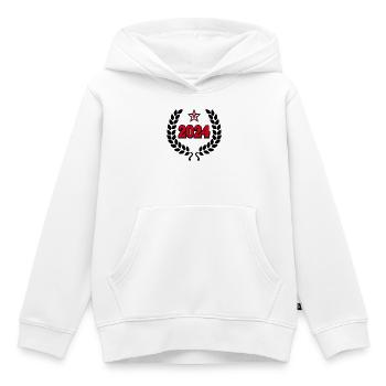 2024 - Anniversaire Anniversaire JGA Année de mariage - Sweat Premium à capuche enfant bio - blanc - Devant - AI Model Kid Female (0cm)